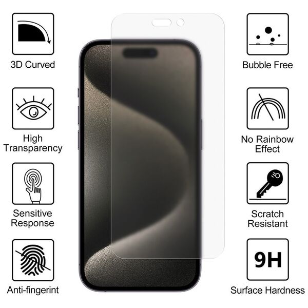 Vmax tempered glass 0.33mm clear glass for iPhone 14 Pro 6,1&quot; matte
