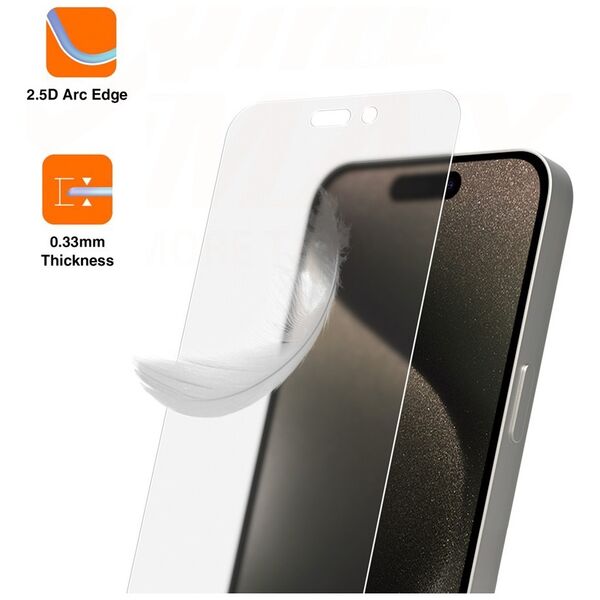 Vmax tempered glass 0.33mm clear glass for iPhone 14 Pro 6,1&quot; matte