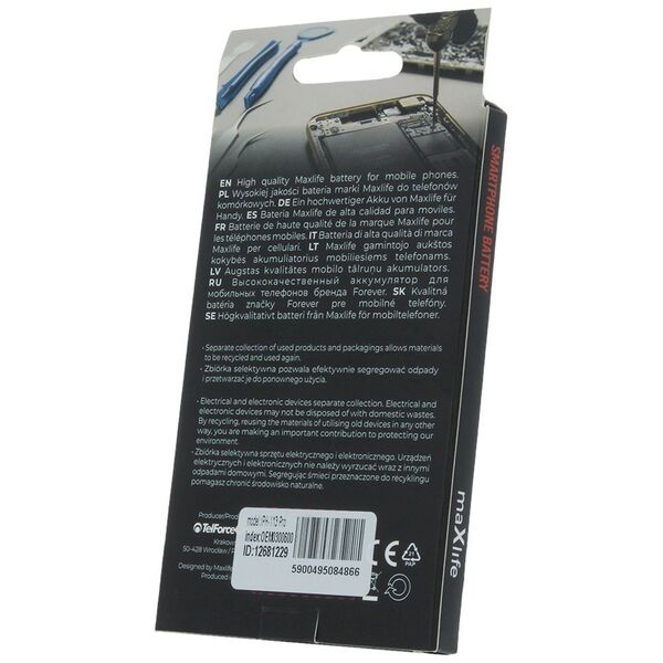 Maxlife battery for iPhone 13 Pro 3095mAh without BMS