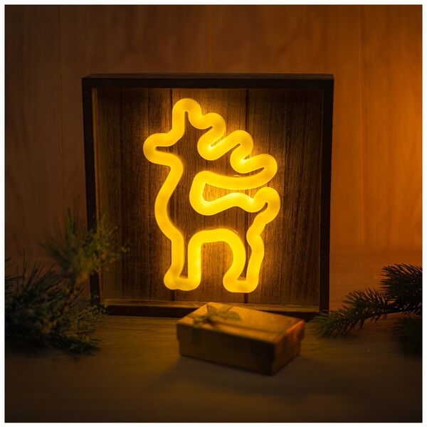 Neon Wood Frame LED DEER warm white FLNW01 Forever Light