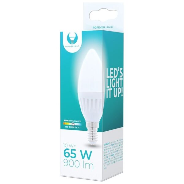 LED bulb E14 C37 10W 230V 6000K 900lm ceramic Forever Light
