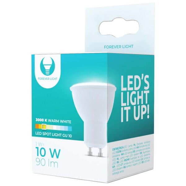 LED bulb GU10 1W 230V 3000K 90lm Forever Light