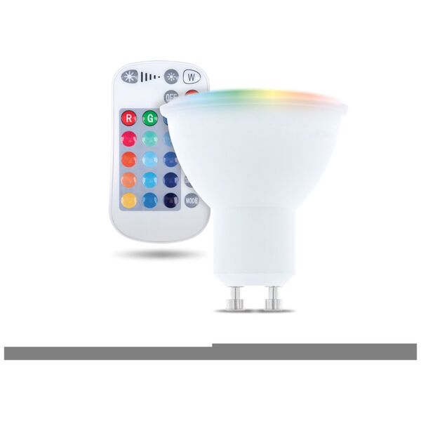LED Bulb GU10 RGB + White 5W + RC Forever Light
