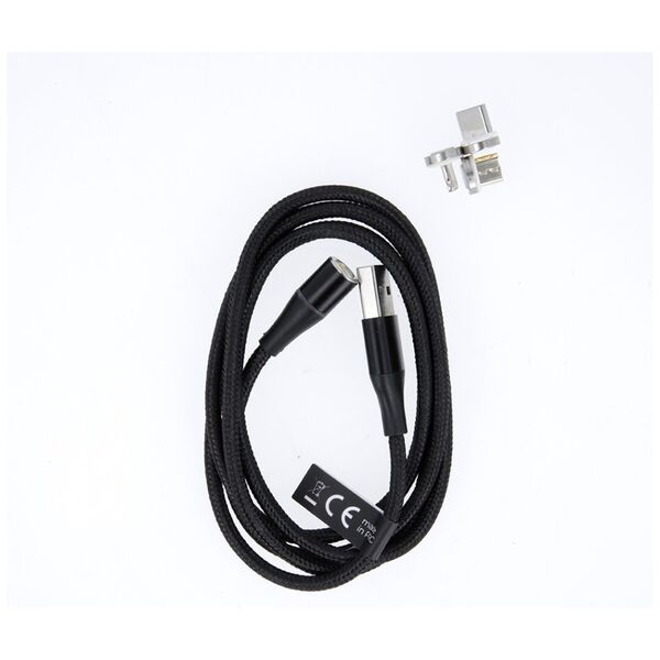 Maxlife MXUC-03 magnetic cable USB - Lightning + USB-C + microUSB 1,0 m 3A black nylon