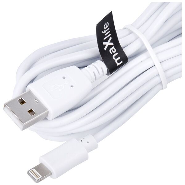 Maxlife cable USB - Lightning 3,0 m 2A white