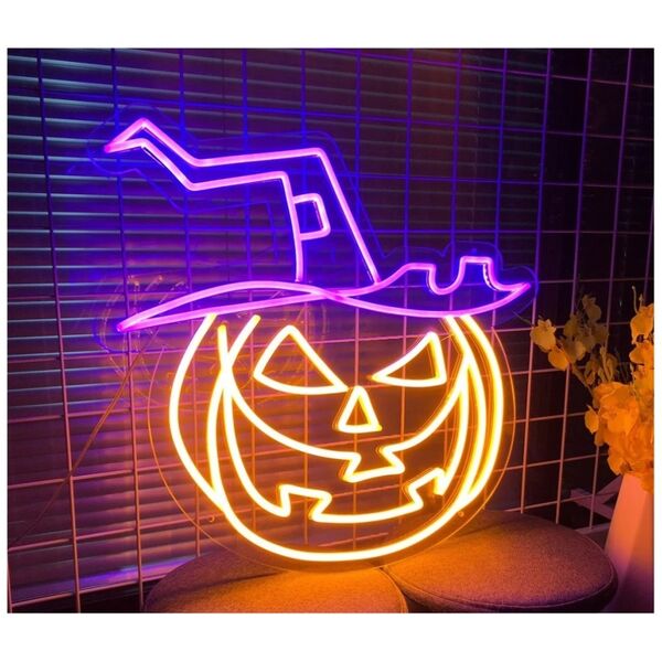 Neon PLEXI LED CURSED PUMPKIN orange purple NNE16 Neolia