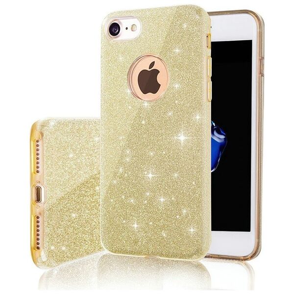 Glitter 3in1 case for iPhone 15 6,1&quot; gold