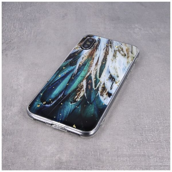 Gold Glam case for Samsung Galaxy A54 5G feathers