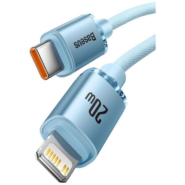 Baseus cable Crystal Shine USB-C - Lightning 1,2 m 20W sky blue