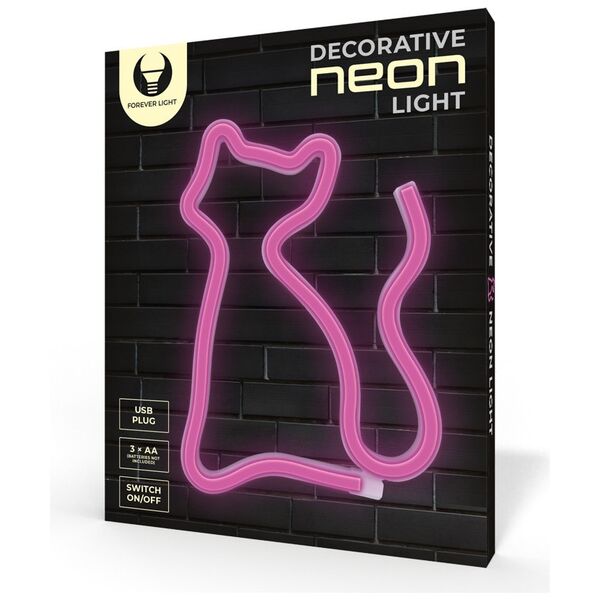 Neon LED Light CAT pink Bat + USB FLNEO4 Forever Light