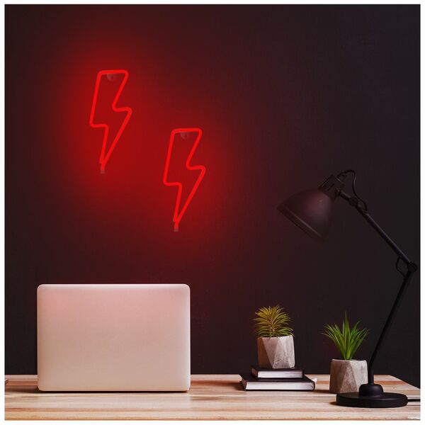 Neon LED Light BOLT red Bat + USB FLNEO6 Forever Light