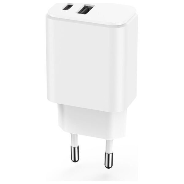 Setty charger 1x USB + USB-C 3A 20W white