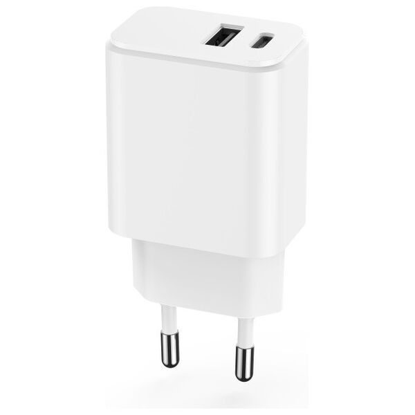 Setty charger 1x USB + USB-C 3A 20W white