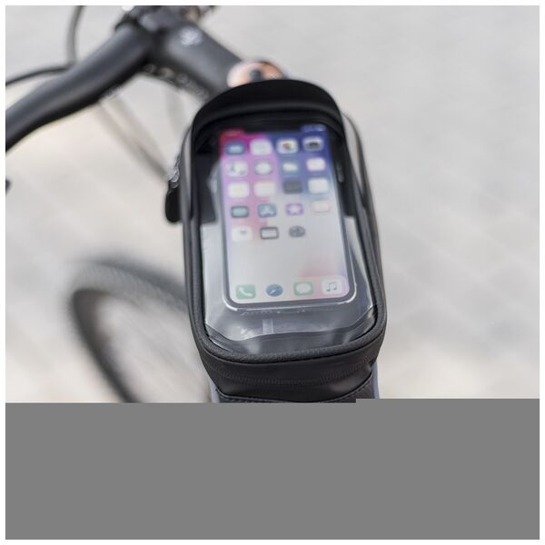 Waterproof bike frame bag with shielded phone holder Model02 black