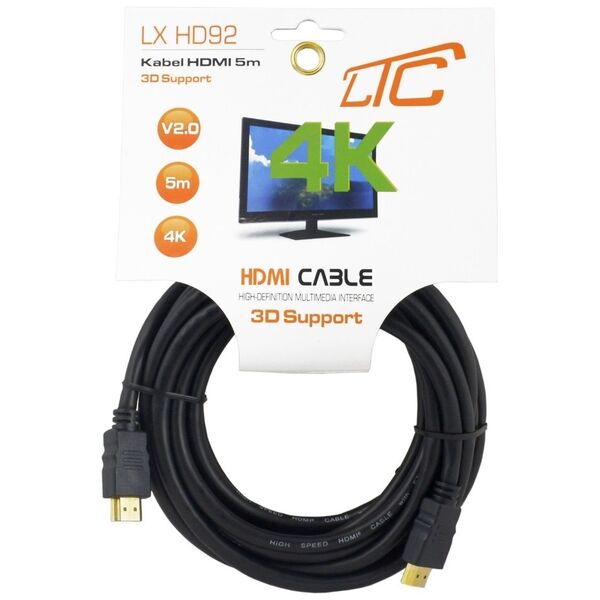 Cable HDMI-HDMI (v2.0 | 4K | 5 m) black 5907760639646