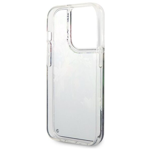 Guess case for iPhone 14 Pro Max 6,7&quot; GUHCP14XLFLSB blue hardcase Flower Liquid Glitter 3666339066116
