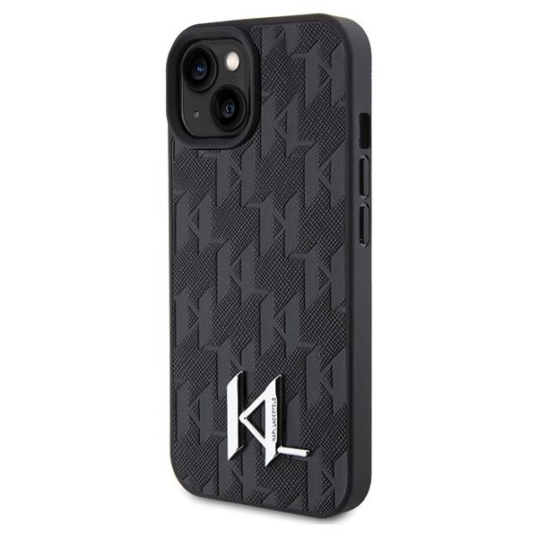 Karl Lagerfeld case for iPhone 15 6,1&quot; KLHCP15SPKLPKLK black HC Hot Stamp Monogram KL Metal Logo 3666339166717