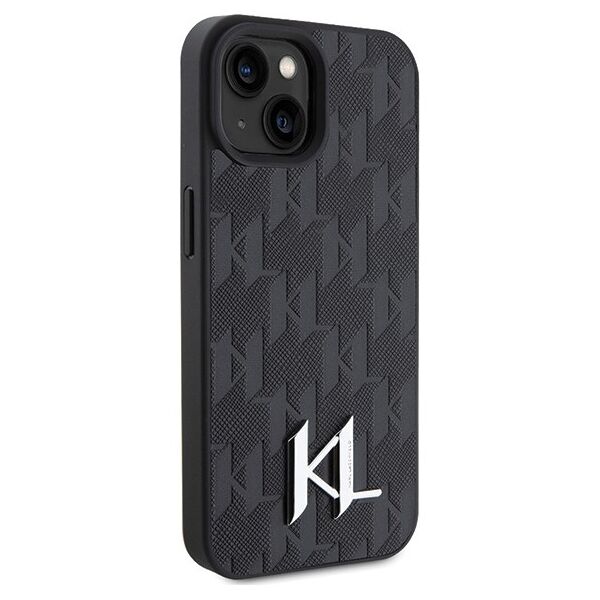 Karl Lagerfeld case for iPhone 15 6,1&quot; KLHCP15SPKLPKLK black HC Hot Stamp Monogram KL Metal Logo 3666339166717