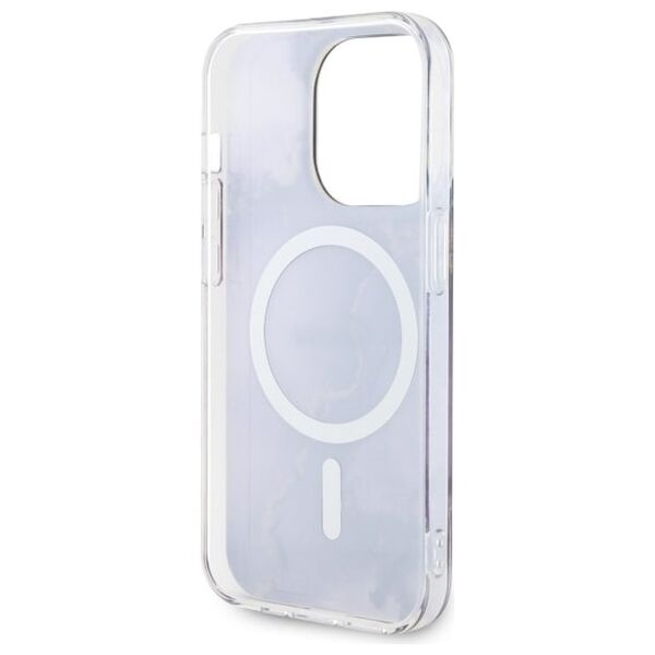 Guess case for iPhone 14 Pro 6,1&quot; GUHMP14LHTMRSU purple hard case Golden Marble MagSafe 3666339115852