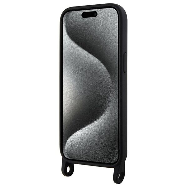 Karl Lagerfeld case for iPhone 15 6,1&quot; KLHCP15SSCBSCNK hardcase black Crossbody Silicone Choupette 3666339167554
