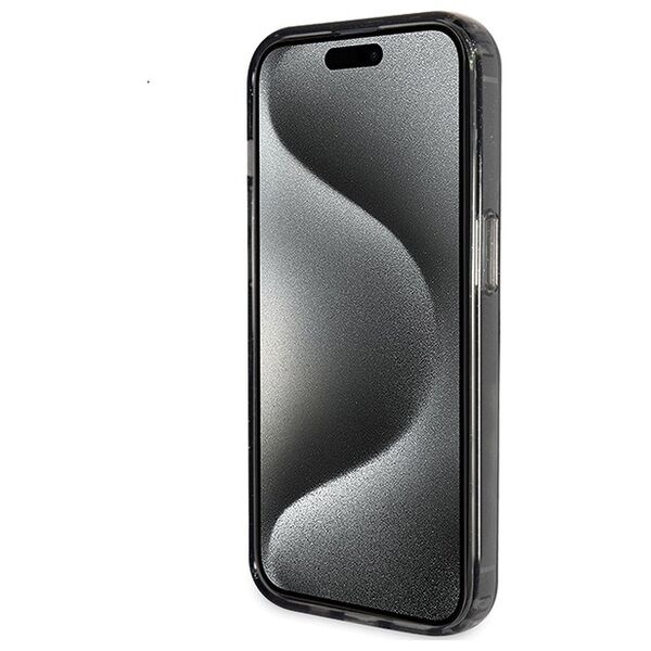 Guess case for iPhone 15 Plus 6,7&quot; GUHMP15MHRSGSK black HC RING STAND MAGSAFE SCRIPT LOGO GLITTER 3666339156336