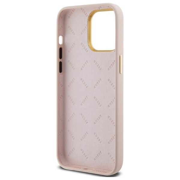 Guess case for iPhone 15 Pro 6,1&quot; GUHCP15LSMBSLP pink HC SILICONE SCRIPT METAL LOGO & FRAME 3666339149208
