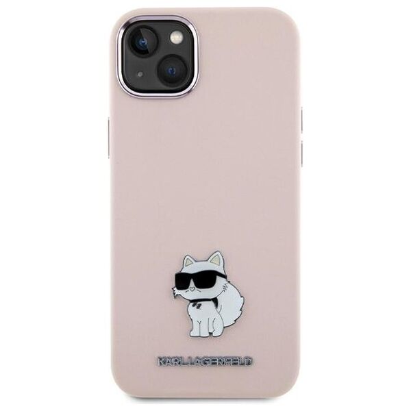 Karl Lagerfeld case for iPhone 15 Plus 6,7&quot; KLHCP15MSMHCNPP pink HC SILICONE C METAL PIN 3666339166243