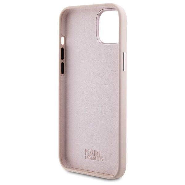 Karl Lagerfeld case for iPhone 15 Plus 6,7&quot; KLHCP15MSMHCNPP pink HC SILICONE C METAL PIN 3666339166243