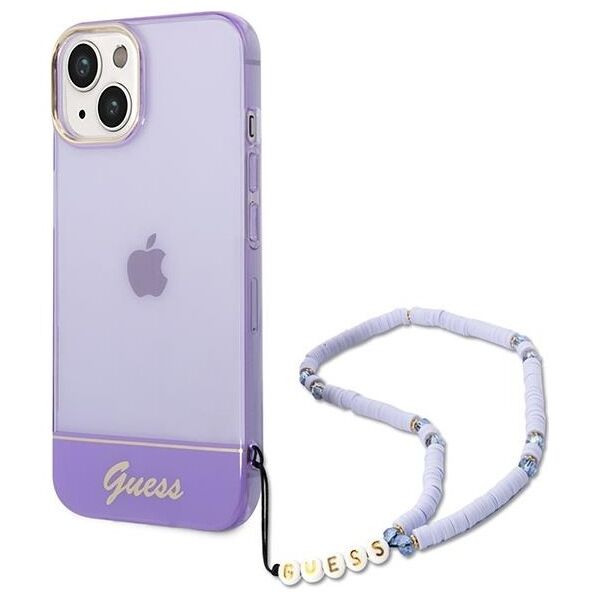 Guess case for iPhone 14 Pro Max 6,7&quot; GUHCP14XHGCOHU purple hardcase Translucent Pearl Strap 3666339064235