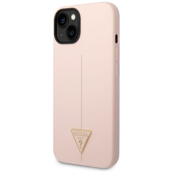 Guess case for iPhone 14 6,1&quot; GUHCP14SSLTGP pink hardcase Silicone Line & Triangle 3666339065928