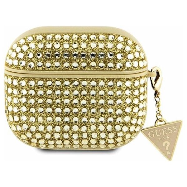 Guess case for AirPods 3 GUA3HDGTPD gold Rhinestone Triangle Charm 3666339120665