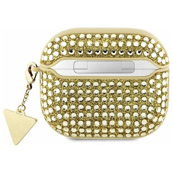 Guess case for AirPods 3 GUA3HDGTPD gold Rhinestone Triangle Charm 3666339120665