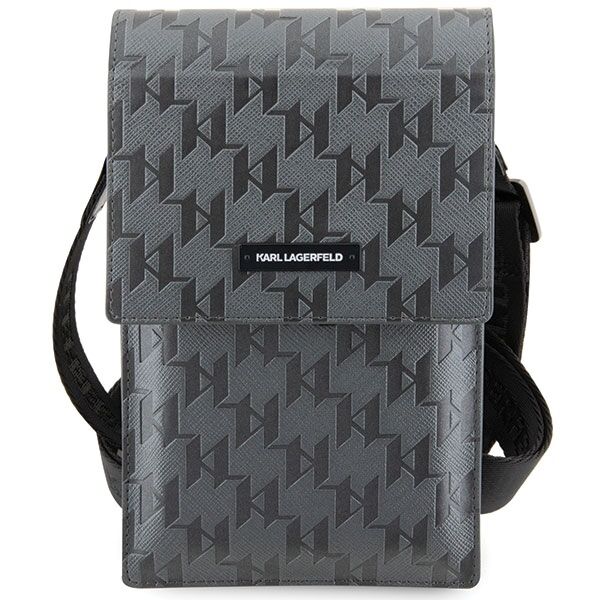 Karl Lagerfeld handbag for phone KLWBSAMSMG silver hardcase Phone Pounch Universal Saffiano Mono Plaque 3666339123369