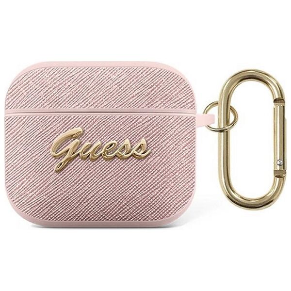 Guess case for Airpods 3 GUA3SASMP pink 4G Script Metal 3666339009830