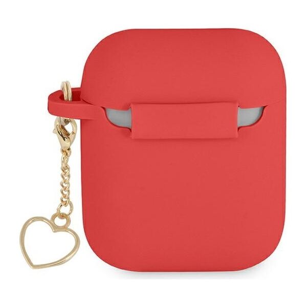 Guess case for Airpods / Airpods 2 GUA2LSCHSR red Silicone Heart Charm 3666339039097