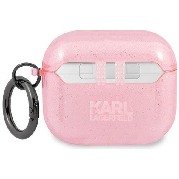 Karl Lagerfeld case for AirPods 3 KLA3UKHGP pink Glitter Karl`s Head 3666339030339