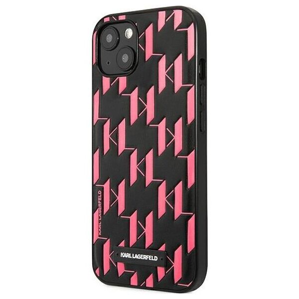 Karl Lagerfeld case for iPhone 13 Mini KLHCP13SMNMP1P black hard case Monogram and plaque 3666339049164