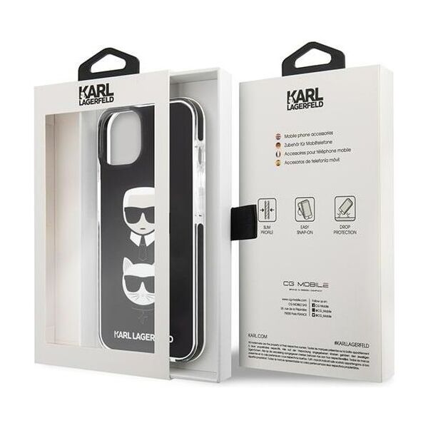 Karl Lagerfeld case for iPhone 13 Pro KLHCP13LTPE2TK black hard case Iconic Karl & Choupette 3666339048662