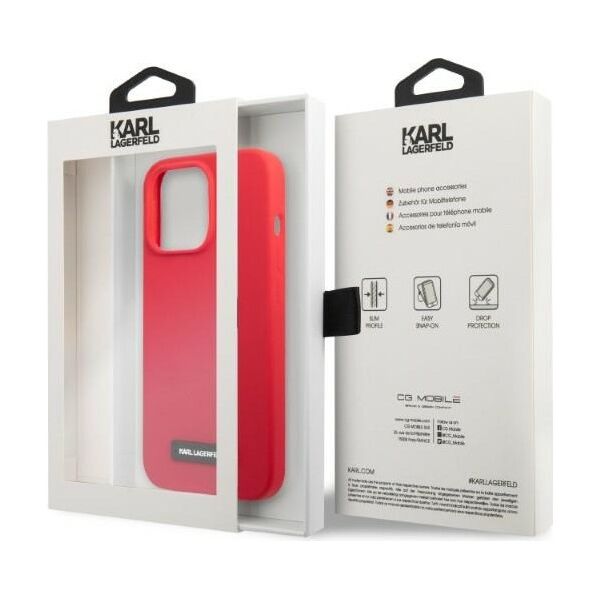 Karl Lagerfeld case for iPhone 13 Pro KLHCP13LSLMP1R red hard case Liquid Glitter Logo 3666339048747