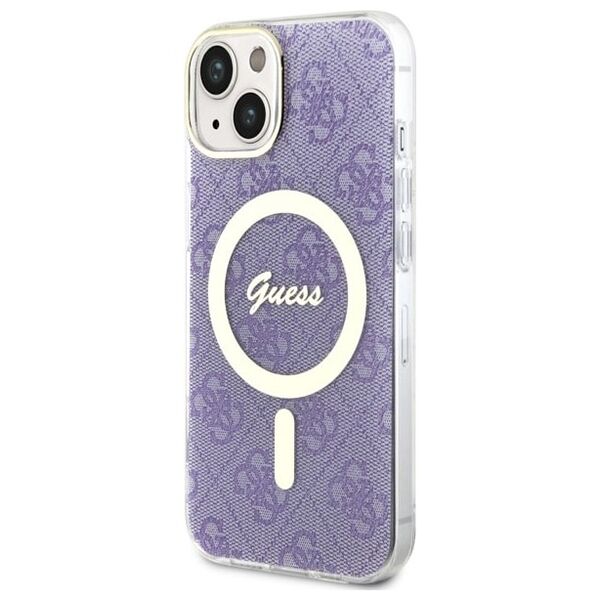 Guess case for iPhone 14 6,1&quot; GUHMP14SH4STU purple hardcase Magsafe IML 4G 3666339127190