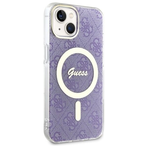 Guess case for iPhone 14 6,1&quot; GUHMP14SH4STU purple hardcase Magsafe IML 4G 3666339127190