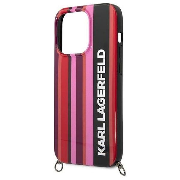 Karl Lagefeld case for iPhone 14 Pro 6,1&quot; KLHCP14LSTSTP pink hardcase Color Stripes Strap 3666339094218