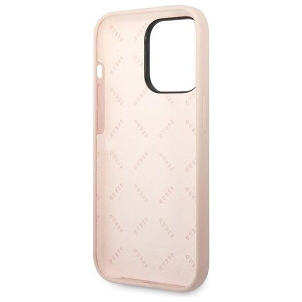 Guess case for iPhone 14 Pro 6,1&quot; GUHCP14LSLTGP pink HC Silicone Line & Triangle 3666339065942