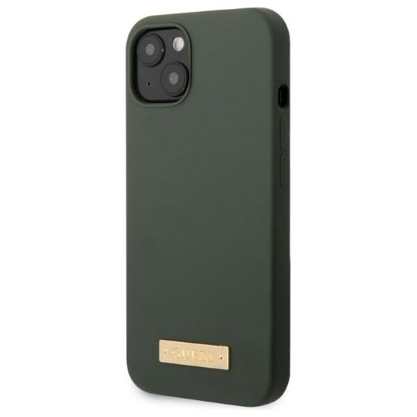 Guess case for iPhone 13 Pro Max 6,7&quot; GUHMP13XSPLA green hard case Silicone Logo Plate MagSafe 3666339056964