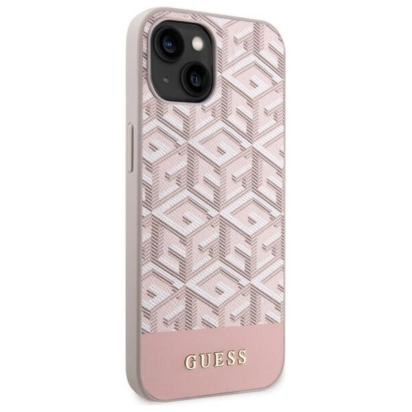 Guess case for iPhone 14 Plus 6,7&quot; GUHMP14MHGCFSEP pink hard case GCube Stripes MagSafe 3666339112516