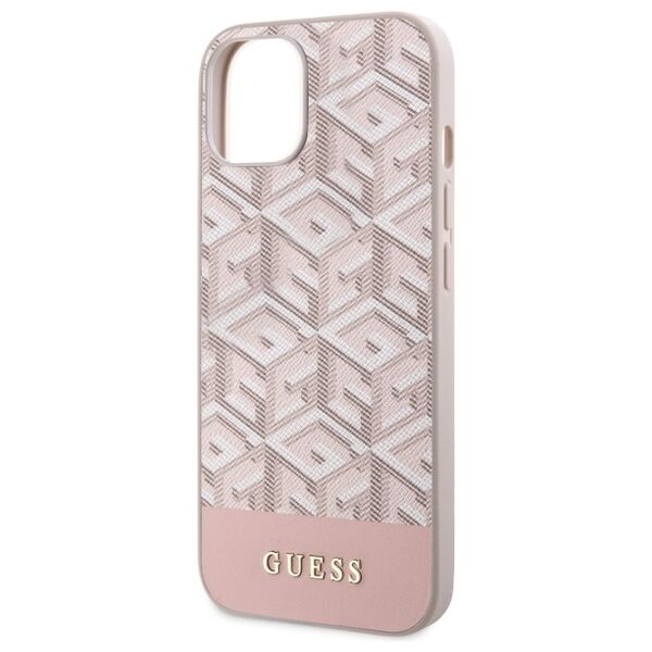 Guess case for iPhone 14 Plus 6,7&quot; GUHMP14MHGCFSEP pink hard case GCube Stripes MagSafe 3666339112516
