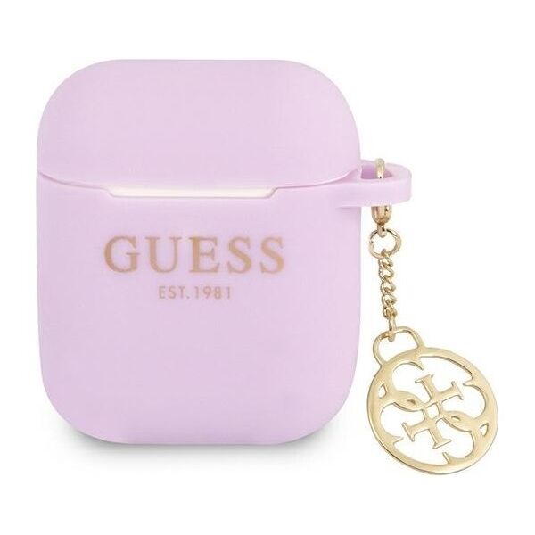 Guess case for Airpods / Airpods 2 GUA2LSC4EU purple Logo 4G Charm 3666339039271