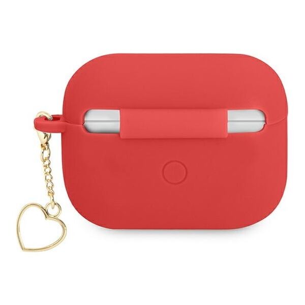 Guess case for Airpods Pro GUAPLSCHSR red Silicone Heart Charm 3666339039103