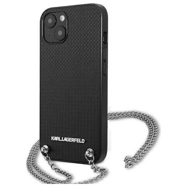 Karl Lagerfeld case for iPhone 13 KLHCP13MPMK black hard case Chain Logo 3666339049935