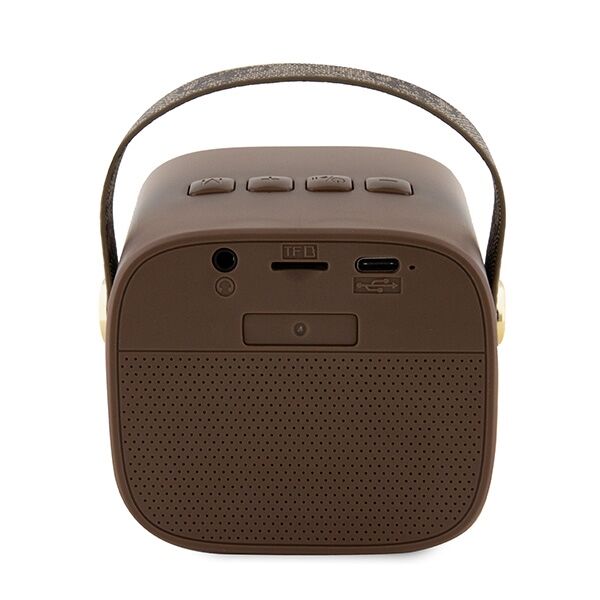 Guess Bluetooth speaker GUWSB2P4SMW Speaker brown 4G Leather Script Logo with Strap 3666339170196